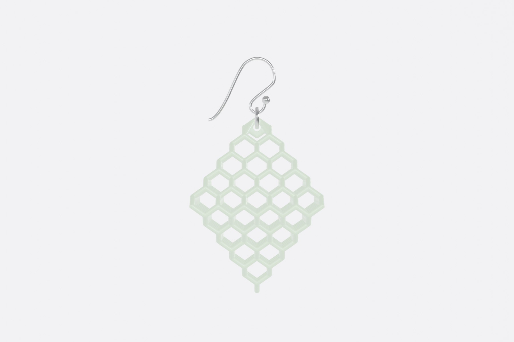 Geometric glow in the dark earring - Green - 5 Cell - Front View - Daylight